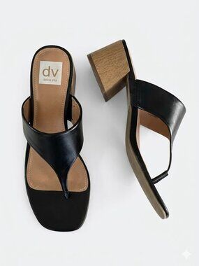 Dolce Vita Sammara Sandals Black Block Heel Size 9 Like New